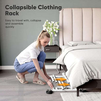 HOKEEPER Clothes Rack Collapsible Clothing Garment Rack Capacity 525LBS - Image 8