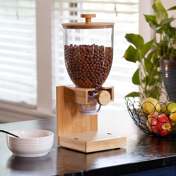 Honey Can Do Bamboo Cereal Dispenser, Natural KCH-09385 Natural, 17.5 oz - Image 5