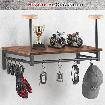 Motorcycle Helmet Holder Wall Mount, Gear Storage Rack - Image 5