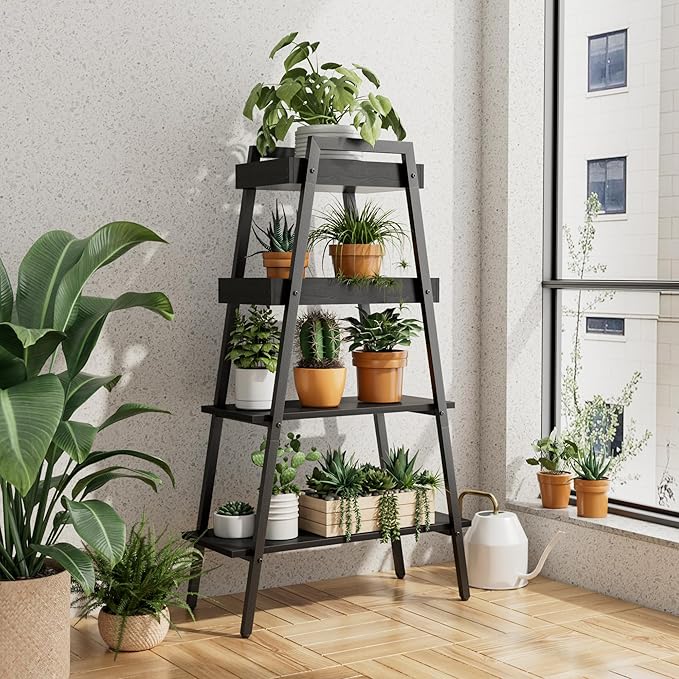 VECELO Ladder Shelf, 4-Tier Bookshelf - Image 8