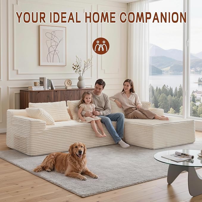 Korser 108" L-Shaped Modular Sectional Sofa - Image 6