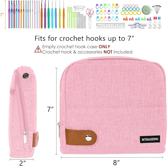 MYBAGZING Empty Crochet Hook Case, Stand-Up Waterproof Crochet Organizer - Image 2