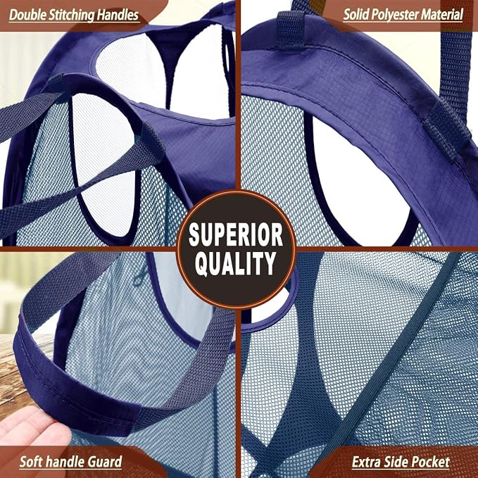 HOUSE AGAIN Strong Mesh Pop-up Laundry Hamper, Quality Collapsible Laundry - Image 5