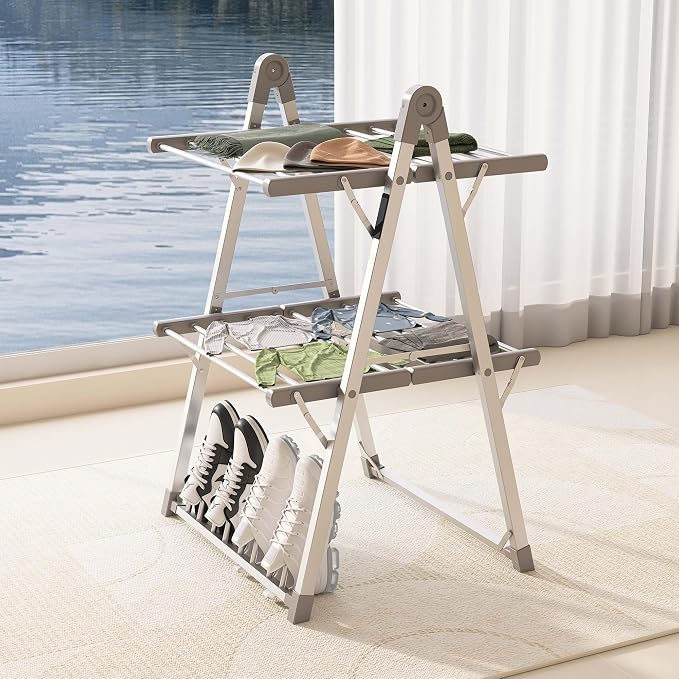 Electric Heated Clothes Drying Rack, Foldable Heated Garment Dryer - Image 2