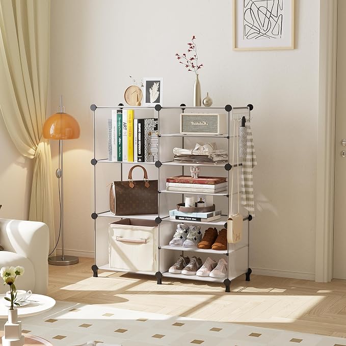 AWTATOS 6 Cube Closet Organizer Storage Shelves, Translucent | Portable Closet - Image 2
