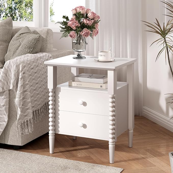 White Nightstand, Vintage Night Stand - Image 6