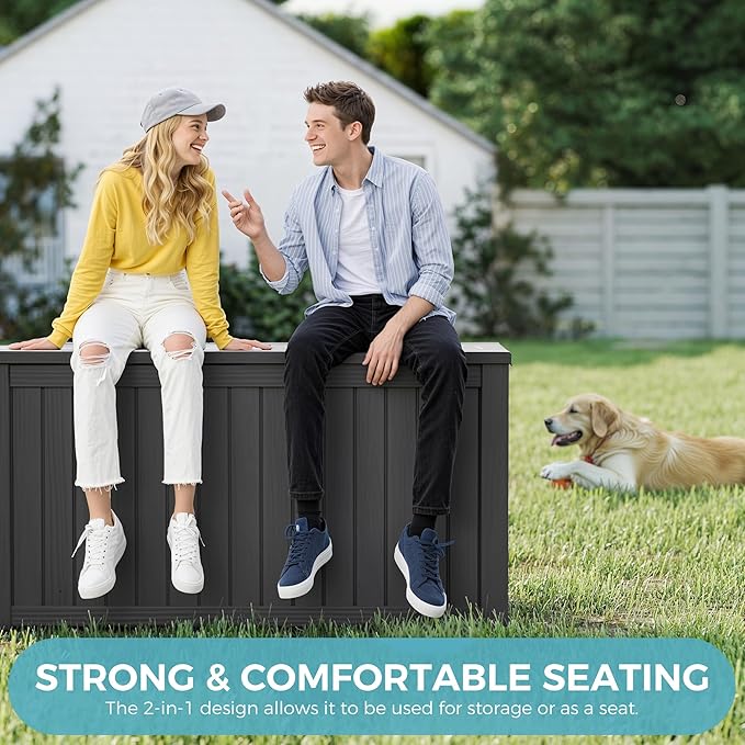 Outdoor Storage Box, Resin Deck Boxes Indoor and outdoor, Waterproof Storage - Image 4