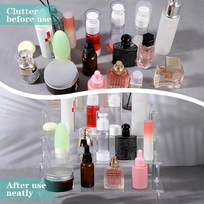 2 Pack 4 Tier Acrylic Display Risers, and Collectibles - Image 6