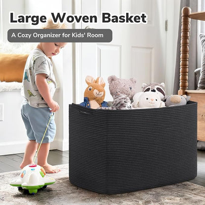 Goodpick Large Woven Storage Basket, 105L Extra Large Blanket Basket - Image 2