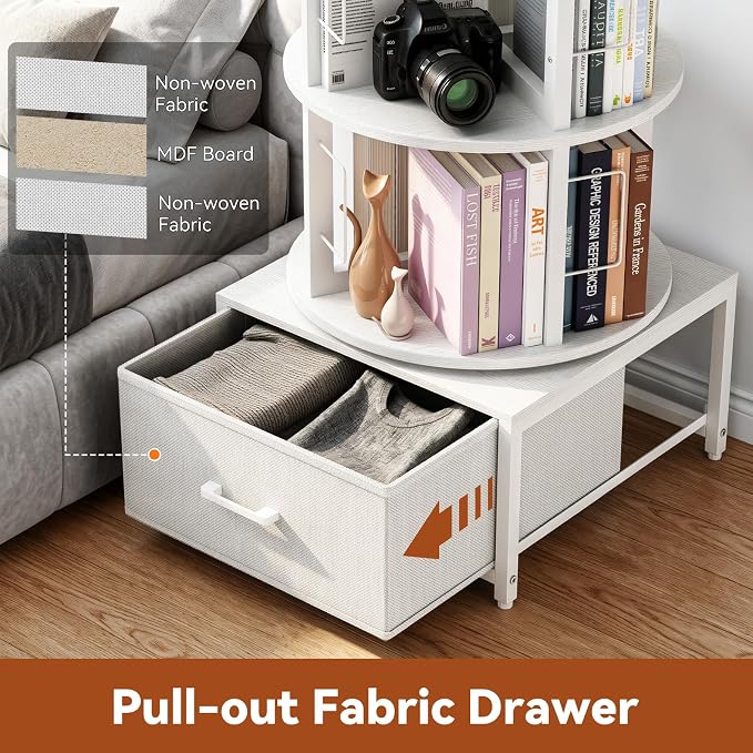 Housolution 5 Tier Rotating Bookshelf Tower - Image 5