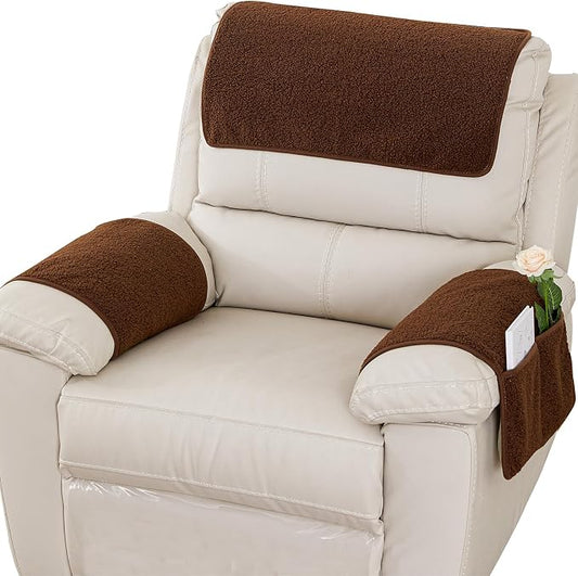Armrest Cover, Recliner Chair Protector, Furniture Protector Slip, Side Storage by NNSMUN
