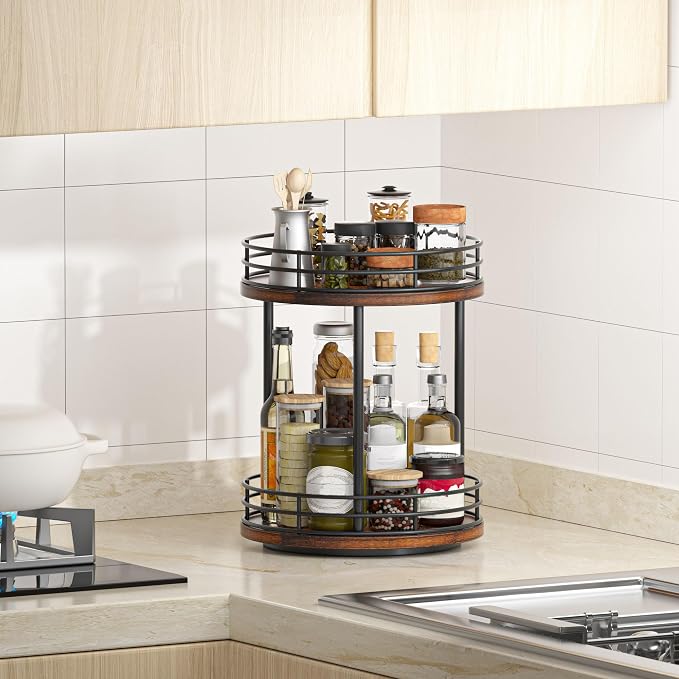 Bathroom Organizer Countertop, 2 Tier Rotating Makeup Organizer Countertop - Image 4