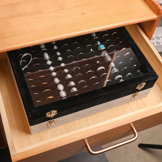 Frebeauty Ring Organizer Tray 100 Slots Ring Holder - Image 7