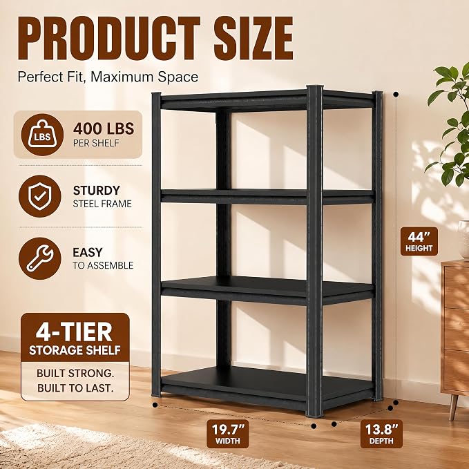 Heavy Duty Metal Bookshelf Adjustable Storage Shelving Unit - Image 2