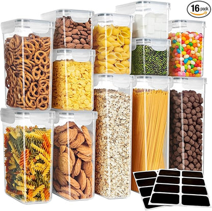 MR.SIGA 16 Pack Airtight Food Storage Container Set, BPA Free Kitchen Pantry by MRSIGA