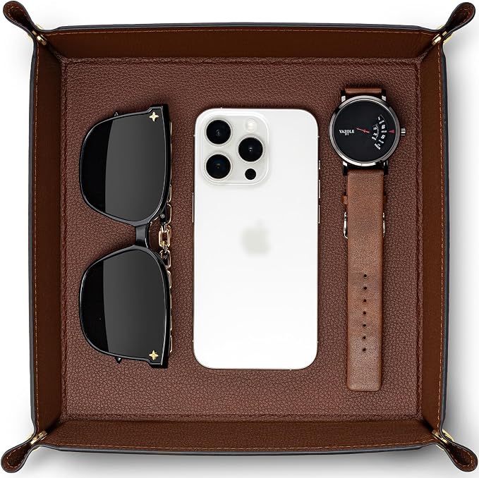 VLANDO Valet Tray Organizer, PU Leather Catchall Tray by VLANDO