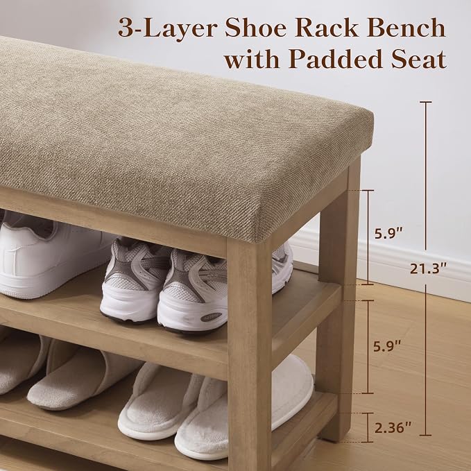Zihanhome 2 Tier Shoe Rack Bench - Image 5