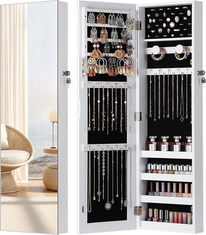 Nicetree Mirror Jewelry Cabinet, Jewelry Armoire by Nicetree
