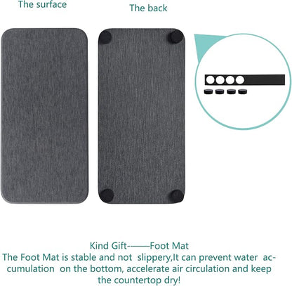 2 Pcs Water Absorbing Stone Trays, Kitchen/Bathroom Sink Soap Dish, Diatomite - Image 6