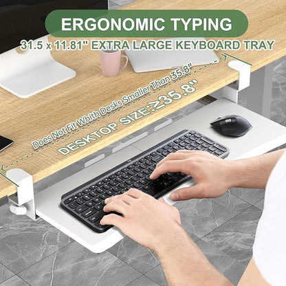 Extra Large Keyboard Tray Under Desk - Image 2