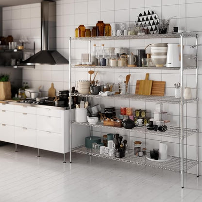 21" Deep x 72" Wide x 74" Height Wire Shelving Kit | 5-Tier | NSF Commercial - Image 8