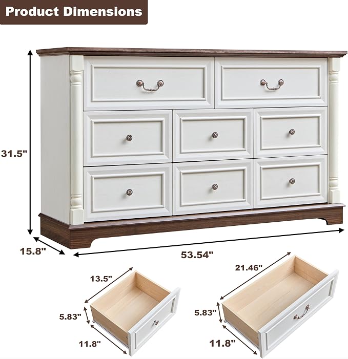 Farmhouse 8 Drawer Dresser - Image 3