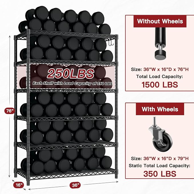 PrimeZone 6 Tier Wire Shelving - Image 3