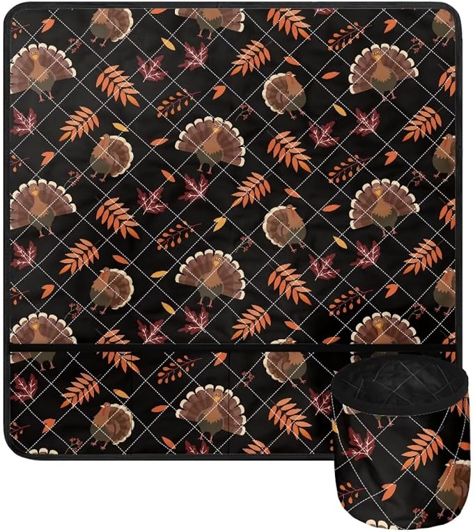 Gomyblomy Turkeys Sewing Machine Silencer Mat, Thanksgiving Theme Durable Dust - Image 2