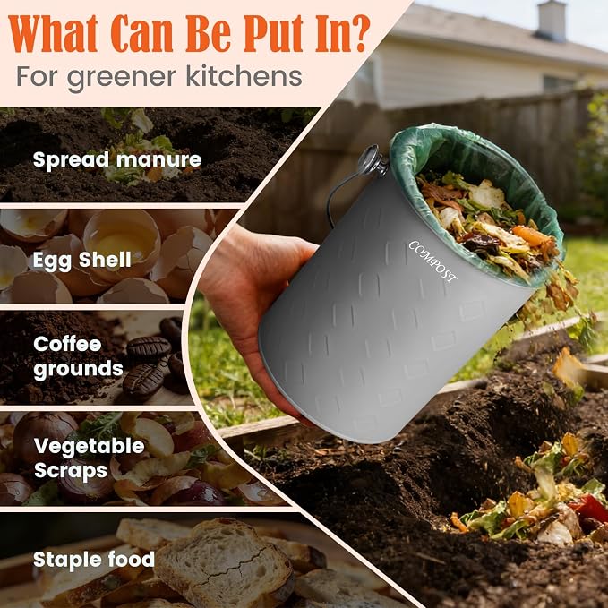 AOSION Countertop Compost Bin Kitchen, Odorless Indoor Compost Bin - Image 5