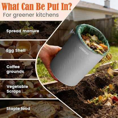 AOSION Countertop Compost Bin Kitchen, Odorless Indoor Compost Bin - Image 5