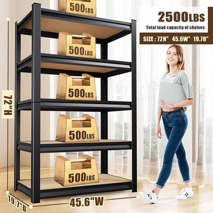 46" W Garage Shelving Heavy Duty Storage Shelves Adjustable Garage Shelves 5 - Image 3