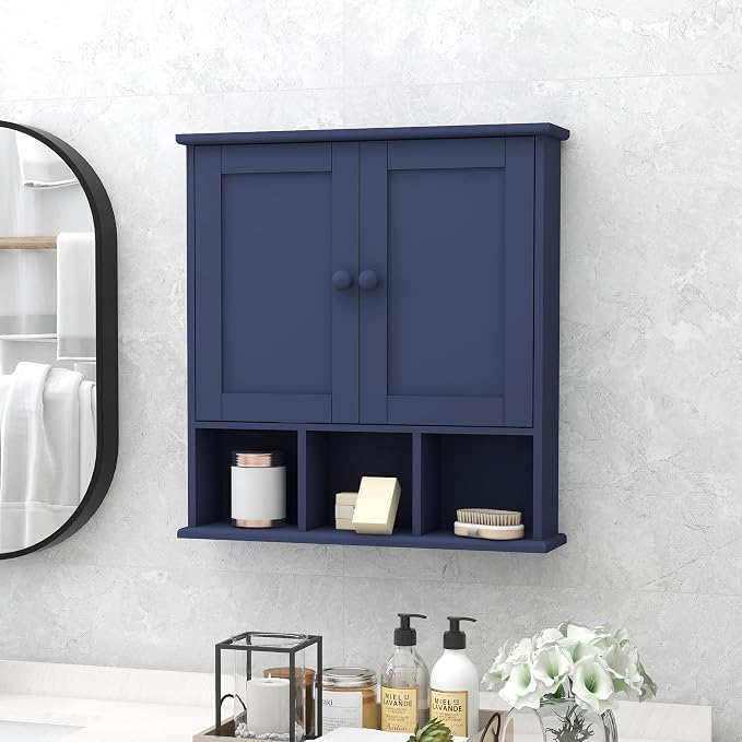 TaoHFE Blue Bathroom Over The Toilet Storage Cabinet | Wall Medicine Cabinet - Image 6