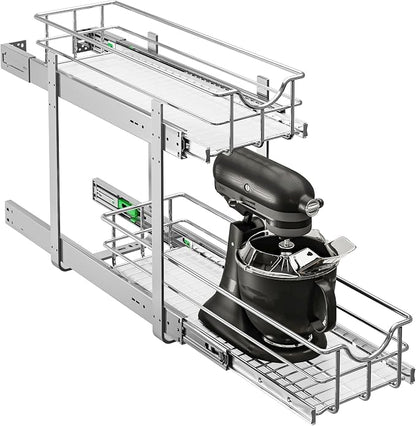 WelFurGeer 2-Tier Kitchen Cabinet Pullout Shelf and Drawer Organizer, Soft by WelFurGeer