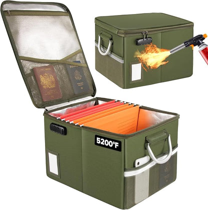 TOMKID 5200°F Fireproof Document Box, Fire Important Document Organizer by Aobteeny