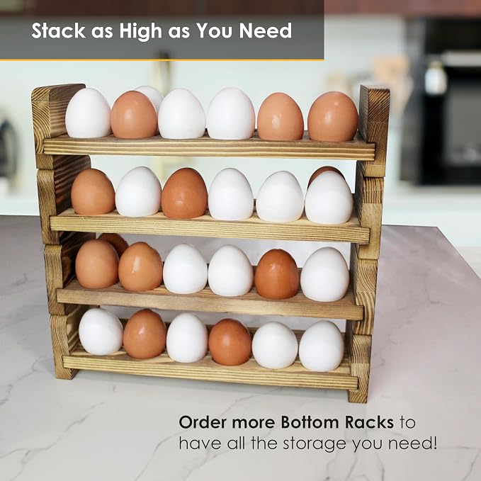 Expandable Stackable Wooden Egg Holder Countertop - Image 7