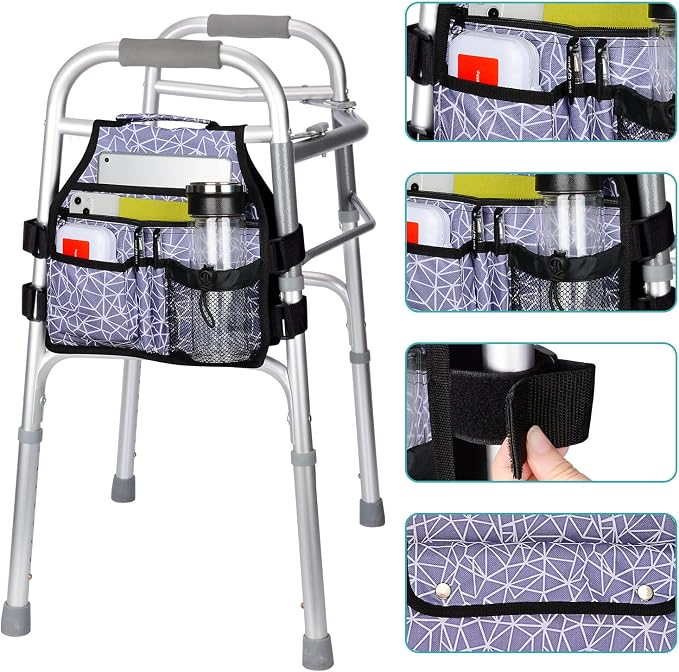 supregear Side Walker Bag, Walker Accessories Bag w/Cup Holder, Folding Walker - Image 4