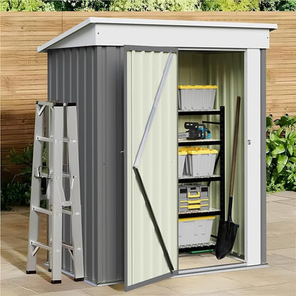 JUMMICO Metal Outdoor Storage Shed 5 x 3 FT Metal Shed - Image 2