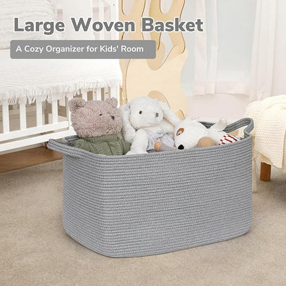 Goodpick Large Toy Basket for Blankets, Baby Laundry Basket, Storage Baskets - Image 2