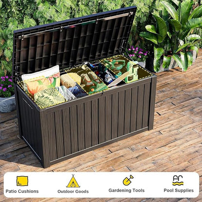 Vixzen 280 Gallon Large Outdoor Storage Box Waterproof, UV Resistant Resin Deck - Image 4