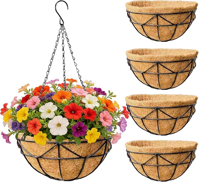 EIMQUVW 4 Pack Hanging Planters by EIMQUVW