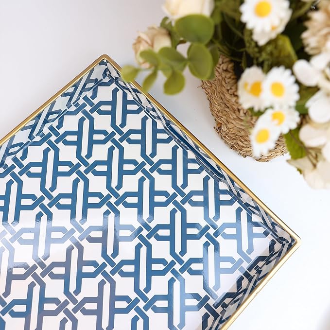 Spsyrine White Serving Tray, Plastic Marbling Tray - Image 6