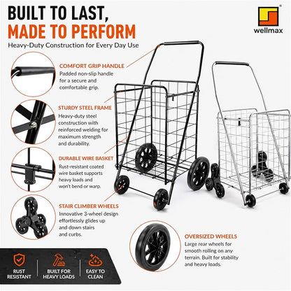 Wellmax 2-Pack Shopping Utility Cart - Image 3