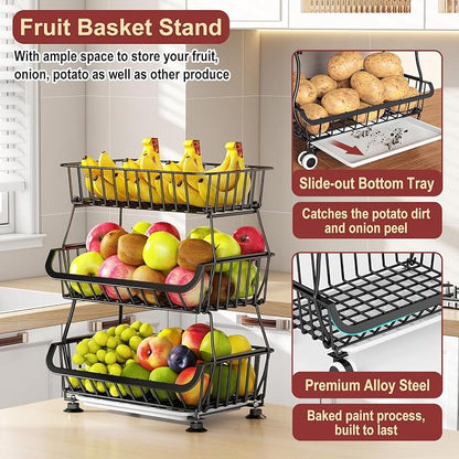 Miyawell 3-Tier Rolling Pantry Cart - Image 6
