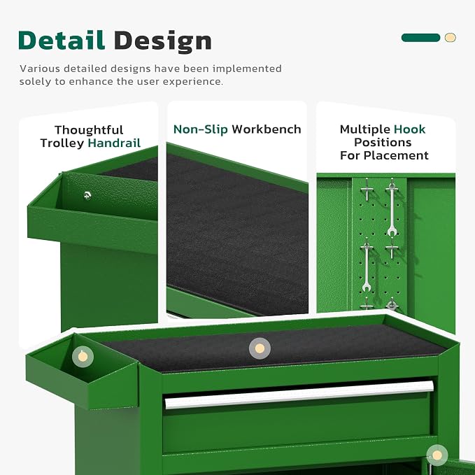 Greenvelly Tool Chest, 5-Drawer Rolling Tool Chest - Image 5