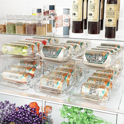 Drink Organizer for Fridge Soda Holder for Refrigerator Can Dispenser, - Image 2