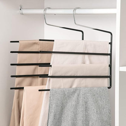 Nature Smile Pants Hangers 3pack, Heavy Duty Multi Layers Space Saving Slack by NatureSmile