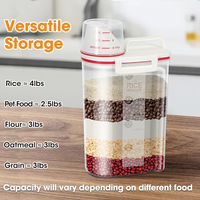 TBMax Rice Storage Container, Airtight Cereal Container Dispenser - Image 3