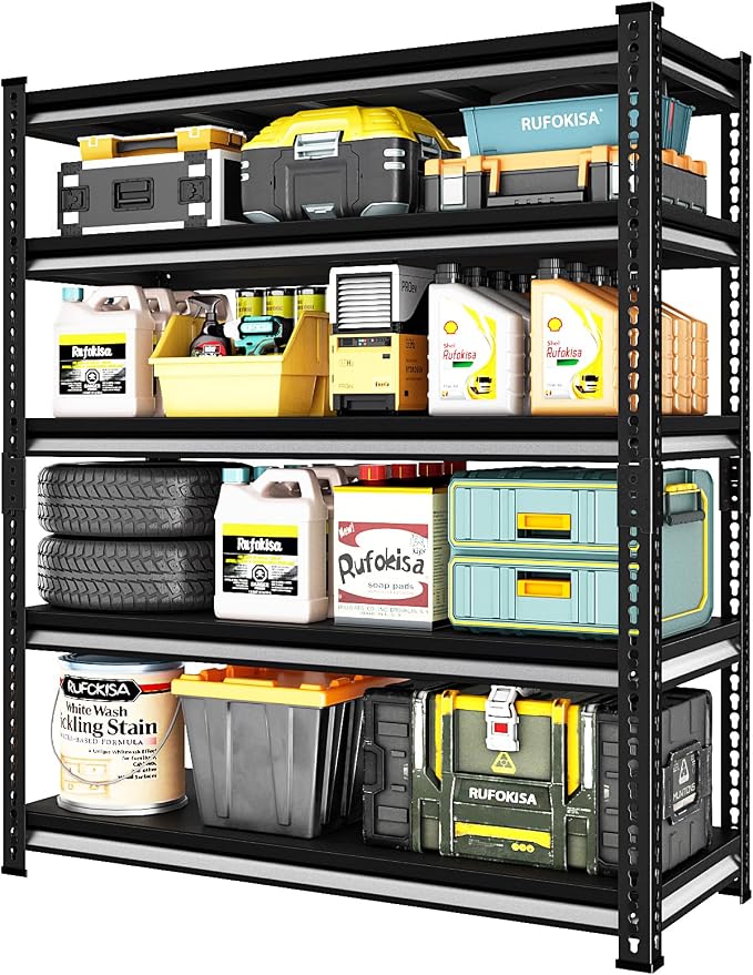 48" W Garage Shelving Heavy Duty，2500LBS Loads Metal Shelving Units and Storage by Rufokisa