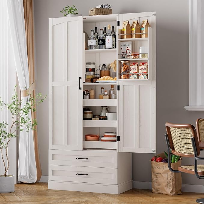 ONBRILL 71" Tall Farmhouse Kitchen Pantry Cabinet - Image 7