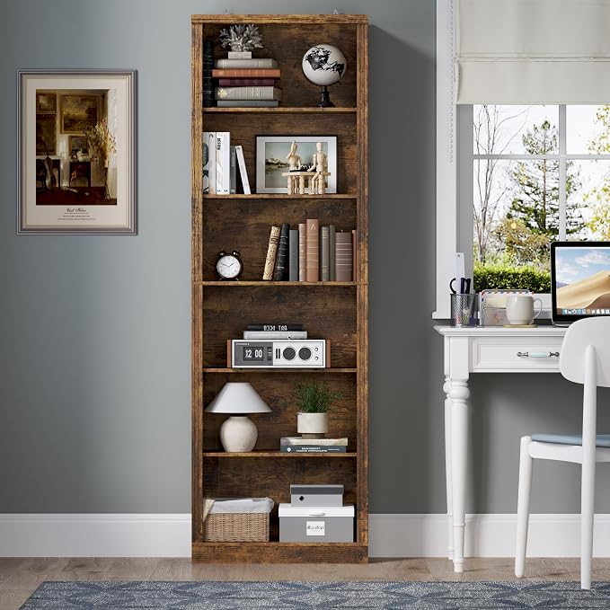 75" Tall Bookshelf, 6-Tier Floor Standing Bookcase - Image 3